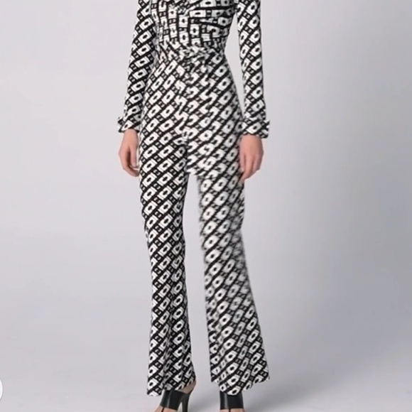 NWT DVF  Diane Von Furstenberg Michele Jumpsuit  Cane Link Brown Size: US XL - Picture 9 of 9